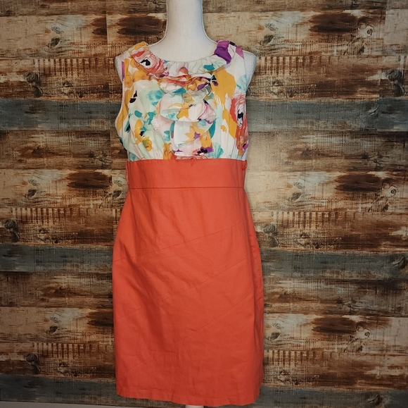 Dressbarn ruffle sleeveless midi dress belt loops 14 - Picture 1 of 9